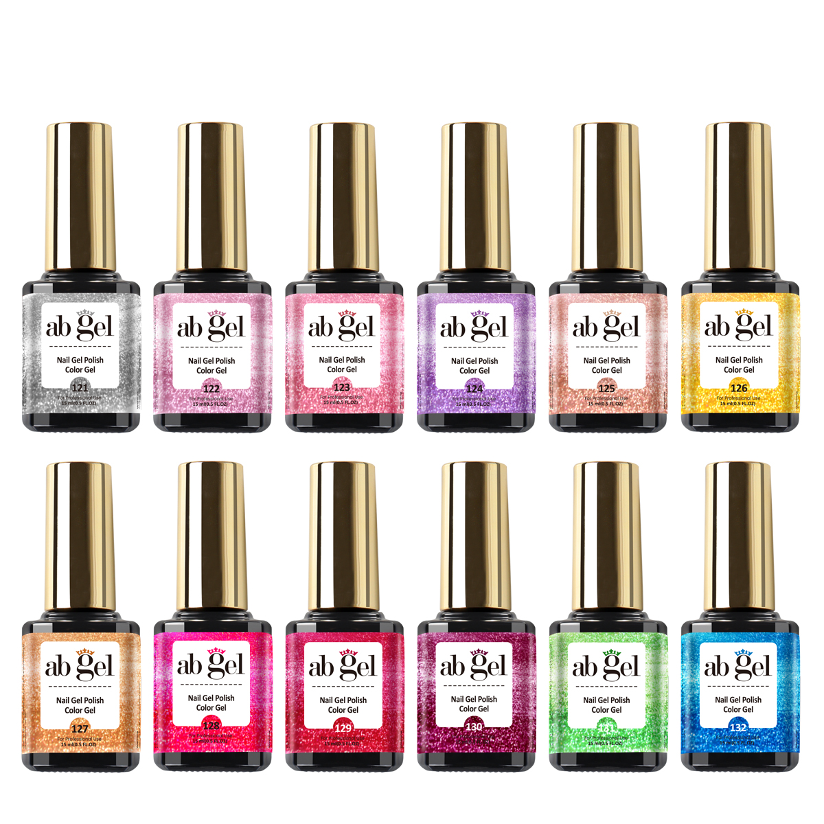 Abgel 15ml Gemstone Cat Eye Gel Polish Set - 12pcs